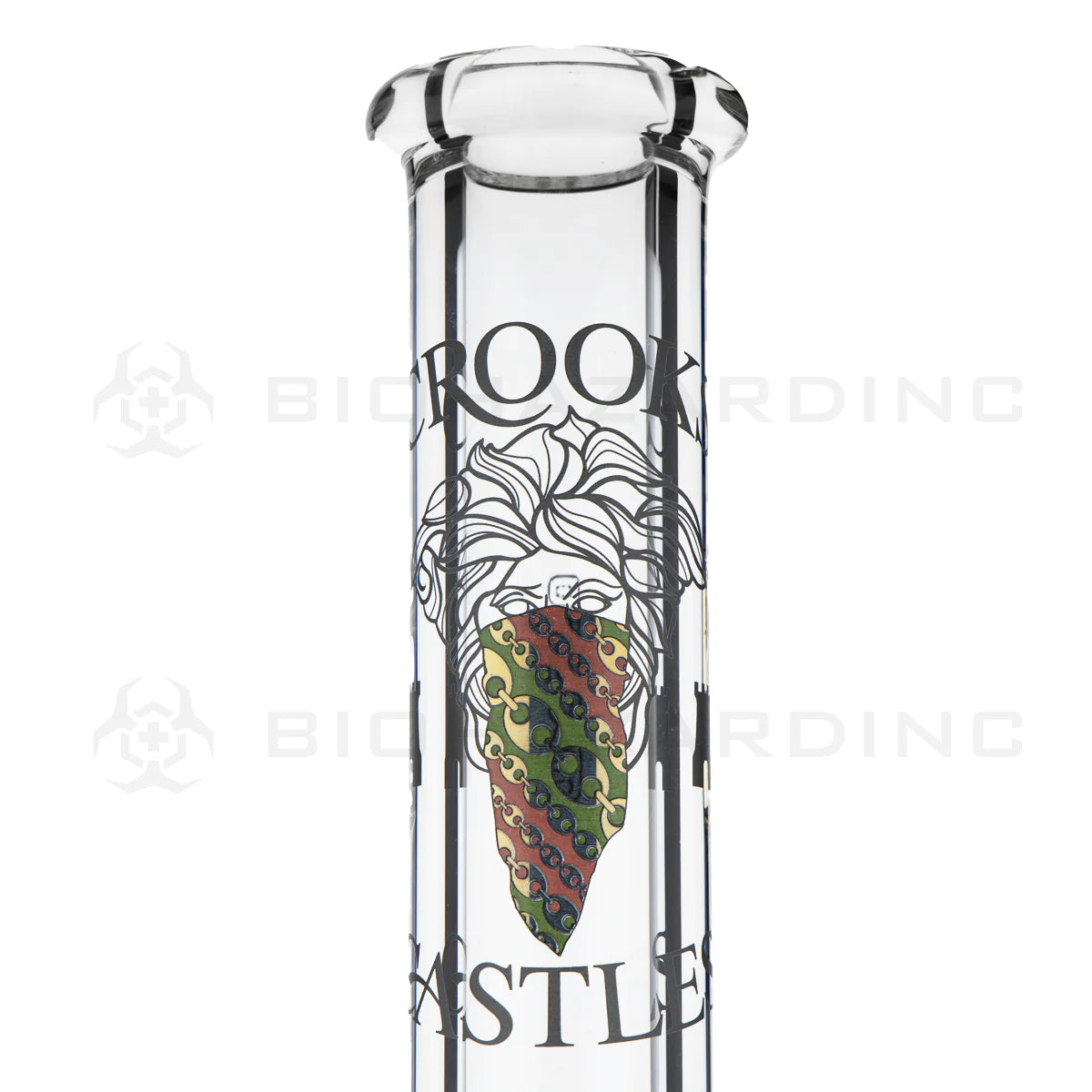 Crooks & Castles x PURE Glass 10-Arm Tree Percolator Heavy Beaker Water Pipe 18" - 19mm - Clear