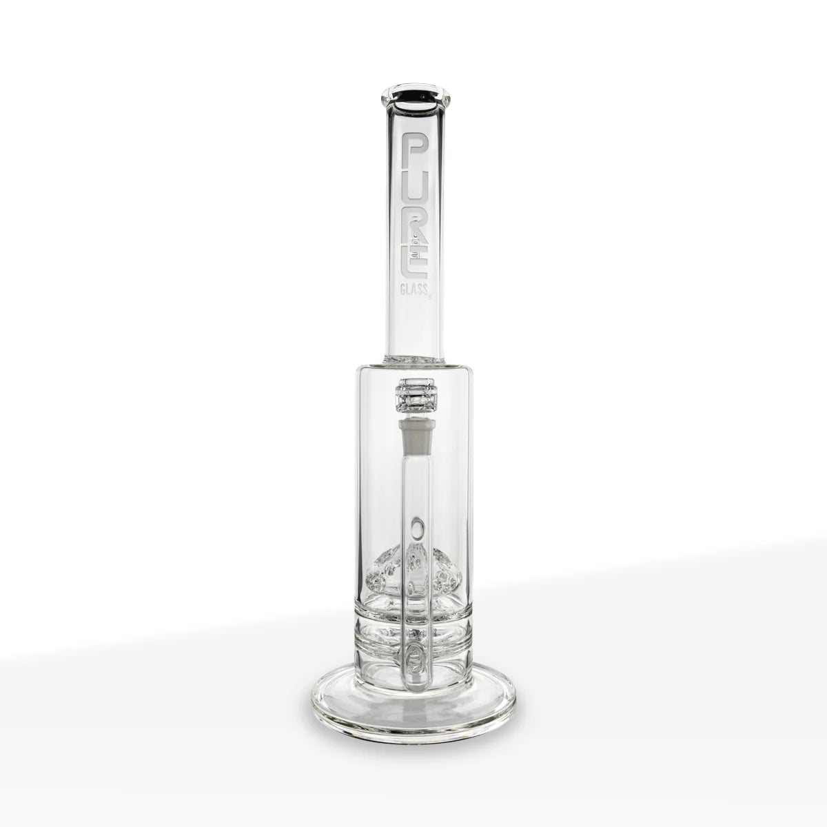 PURE Glass KTFO II Halo/Reef Mushroom Percolator Water Pipe  21" - 14mm - Clear