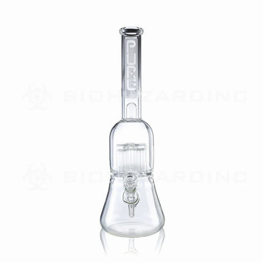 PURE Glass Kraken Triple 10-Arm Tree Percolator + Splashguard Water Pipe  20" - 19mm - Etched