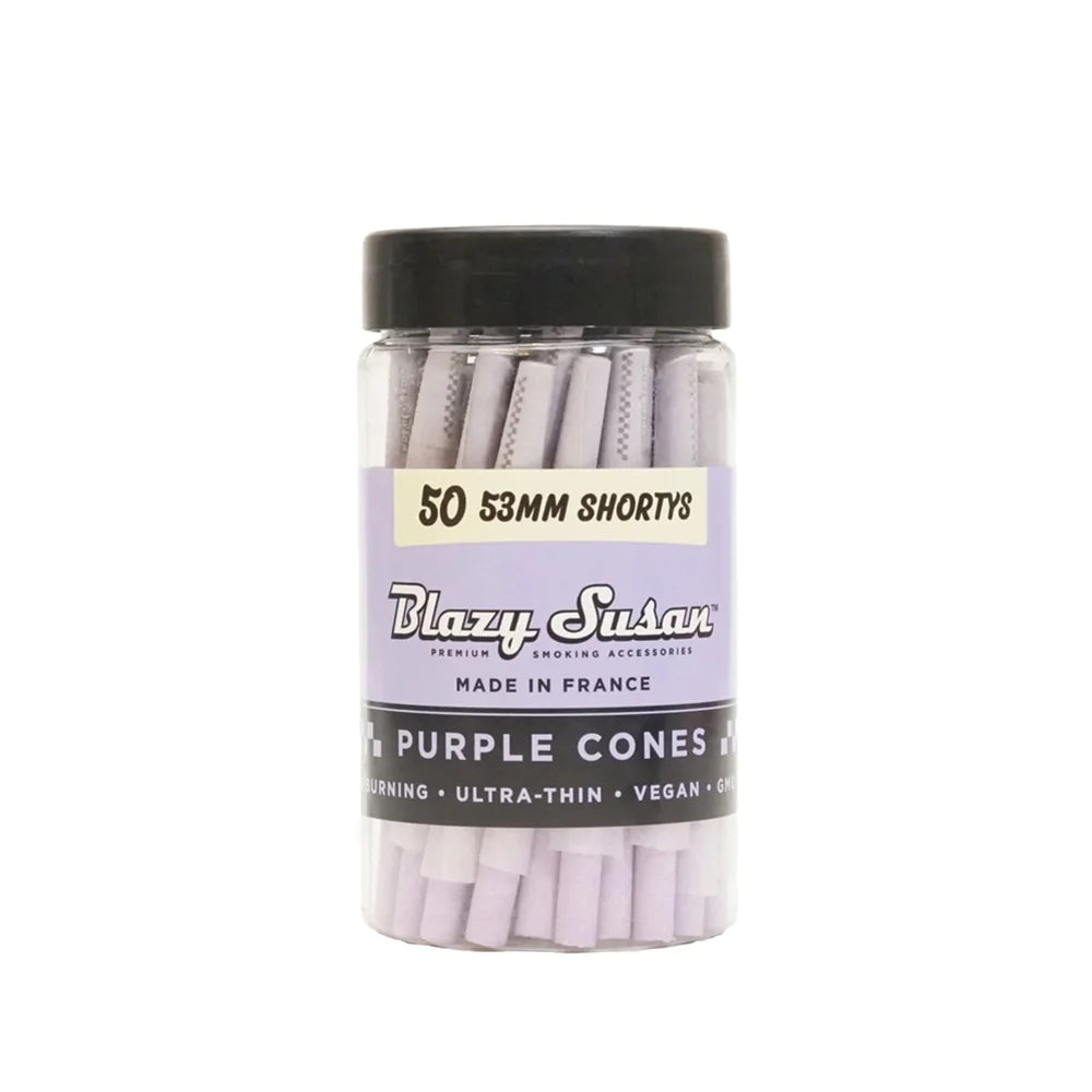 Blazy Susan - 53mm Shortys Pre Rolled Purple Cones - 50 Cones