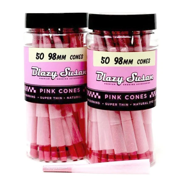 Blazy Susan - 98mm Pre Rolled Pink Cones - 50 Cones