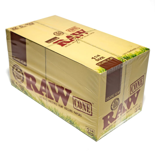 RAW - 1.25 Organic Hemp - 6 Cones - 32 Pack Box