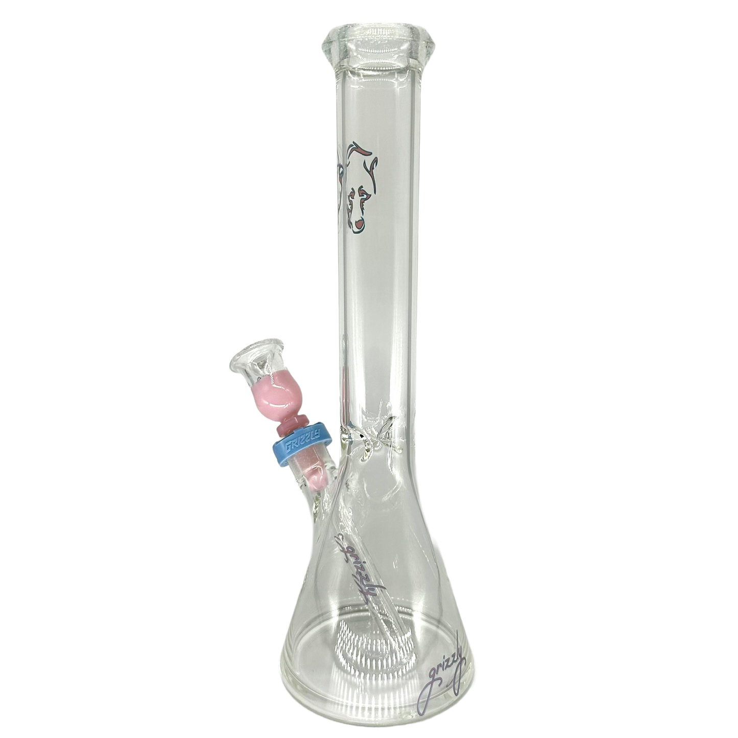 Grizzly Glass Mini Beaker (uv crushed opal accents)