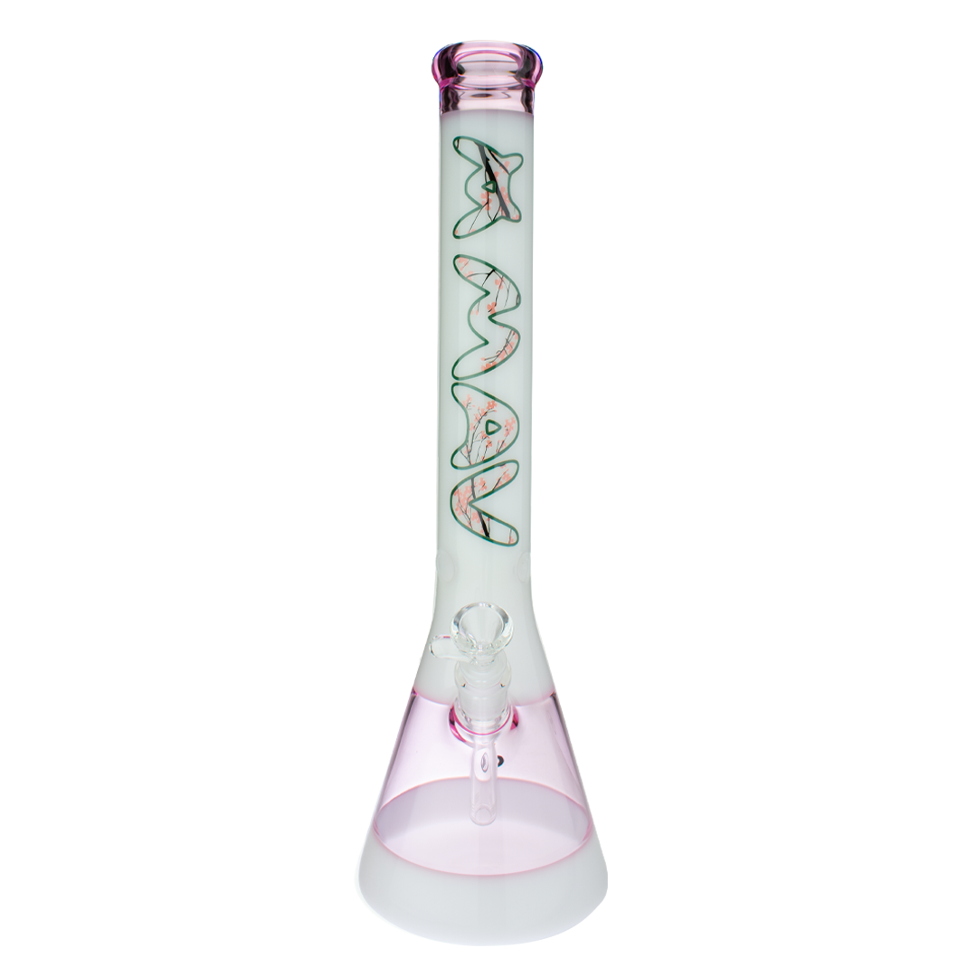 Mav 18" Pink Cherry Blossom 2 Tone Beaker Bong