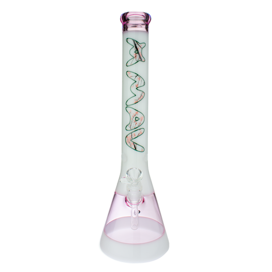 Mav 18" Pink Cherry Blossom 2 Tone Beaker Bong