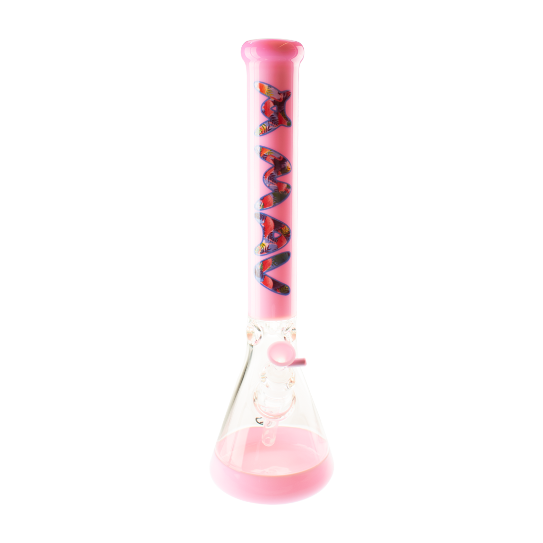 Mav 18" Full Pink Flamingo Vibes Beaker Bong